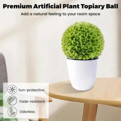 Hivvago 2 Pieces Artificial Plant Topiary Balls Faux Boxwood Decorative Balls