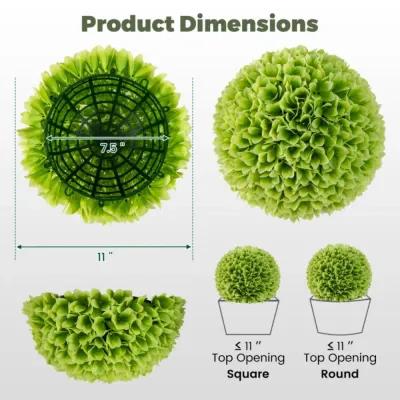 Hivvago 2 Pieces Artificial Plant Topiary Balls Faux Boxwood Decorative Balls