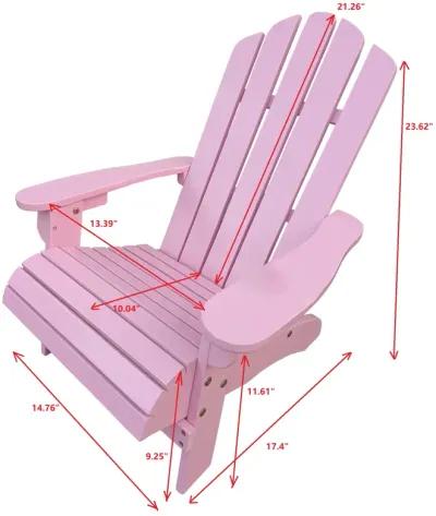 Outdoor Or Indoor Wood Children Adirondack Chair, Pink