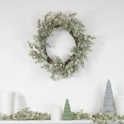 5� White Berry and Eucalyptus Christmas Garland - Unlit