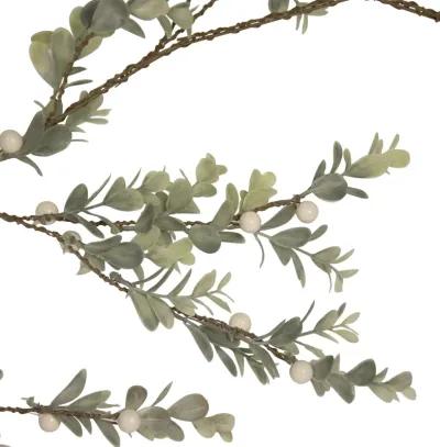 5� White Berry and Eucalyptus Christmas Garland - Unlit