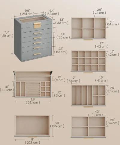 Jewelry Box with Glass Lid – Elegant Storage Solution with Clear View and Stylish Design