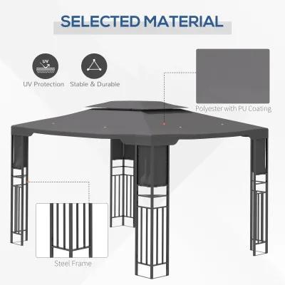 Grey Backyard Haven: 13x10 ft Patio Gazebo with Vented Roof