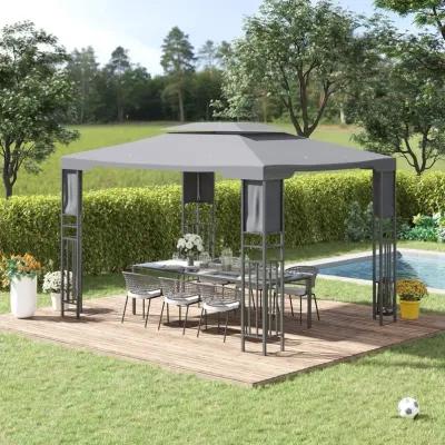 Grey Backyard Haven: 13x10 ft Patio Gazebo with Vented Roof