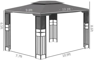 Grey Backyard Haven: 13x10 ft Patio Gazebo with Vented Roof