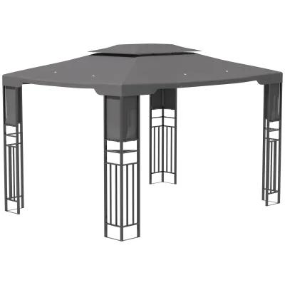 Grey Backyard Haven: 13x10 ft Patio Gazebo with Vented Roof