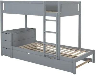 Merax  Bunk Bed with Trundle and Desk