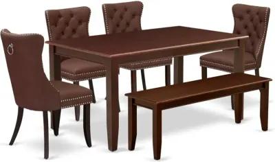 6 Piece Dining Room Set Consists of a Rectangle Solid Wood Table