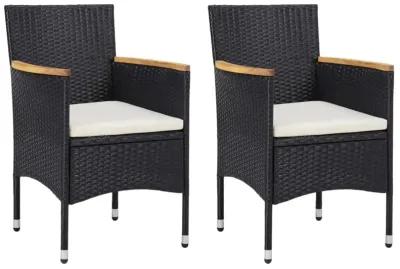 vidaXL 3 Piece Garden Dining Set Black