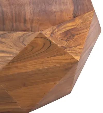 33 Inch Diamond Shape Acacia Wood Coffee Table With Smooth Top, Dark Brown-Benzara