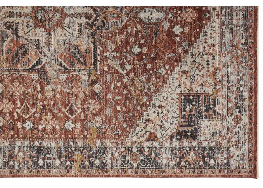 Caprio 3960F Red/Ivory/Black 2'6" x 10' Rug