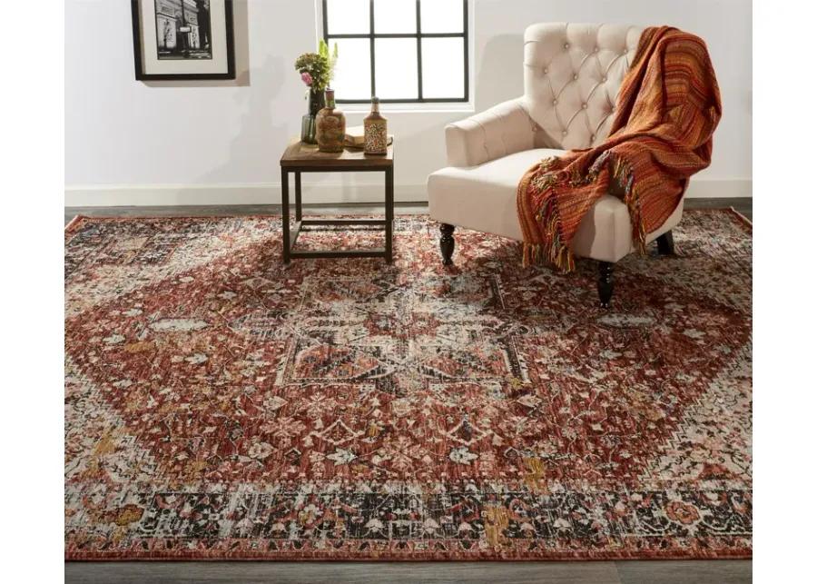 Caprio 3960F Red/Ivory/Black 2'6" x 10' Rug