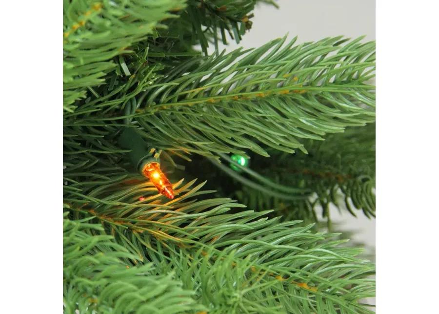 6.5' Pre-Lit Noble Fir Full Artificial Christmas Tree - Multi-Color Lights