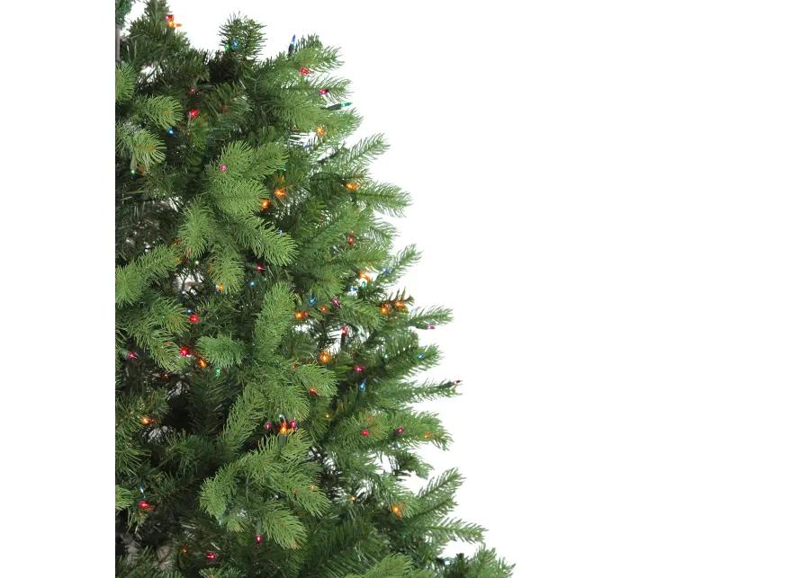 6.5' Pre-Lit Noble Fir Full Artificial Christmas Tree - Multi-Color Lights