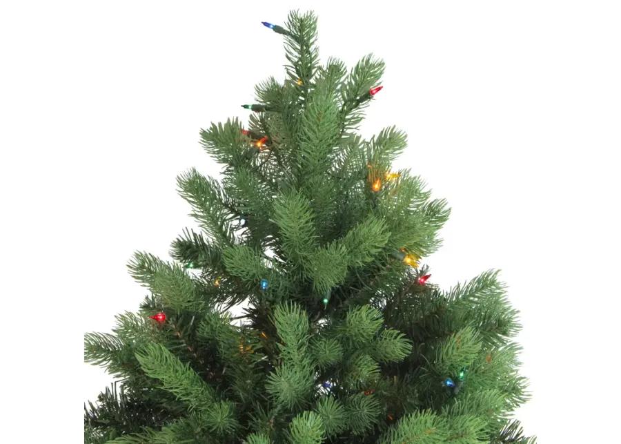 6.5' Pre-Lit Noble Fir Full Artificial Christmas Tree - Multi-Color Lights