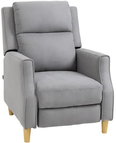 Grey Living Room Relaxation: Manual Recliner Chair with Thick Cushion