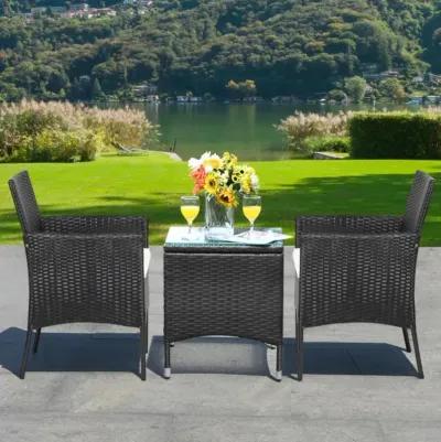 Hivvago 2 Pieces Patio Wicker Chairs with Cozy Seat Cushions