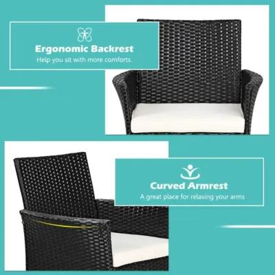 Hivvago 2 Pieces Patio Wicker Chairs with Cozy Seat Cushions