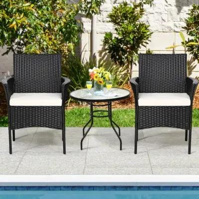 Hivvago 2 Pieces Patio Wicker Chairs with Cozy Seat Cushions