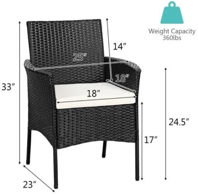 Hivvago 2 Pieces Patio Wicker Chairs with Cozy Seat Cushions