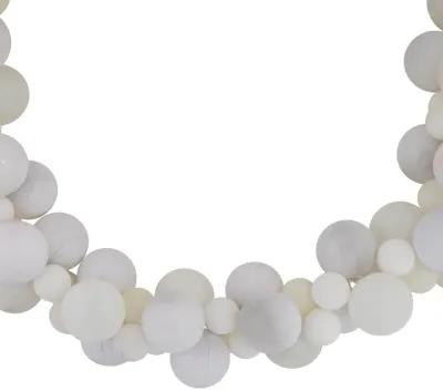 6' White 3-Finish Shatterproof Ball Christmas Garland