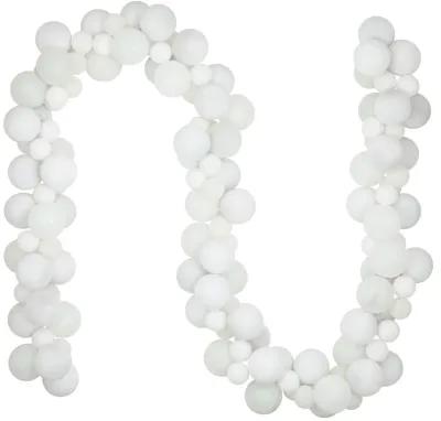 6' White 3-Finish Shatterproof Ball Christmas Garland