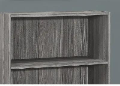 Monarch Specialties I 7478 Bookshelf, Bookcase, 4 Tier, 36"H, Office, Bedroom, Laminate, Grey, Transitional