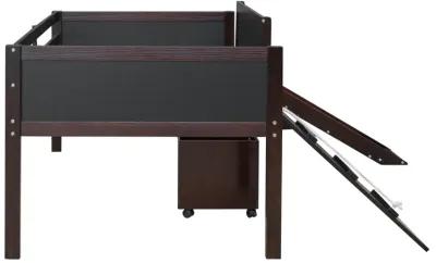 Merax Loft Bed with 2 Storage Boxes