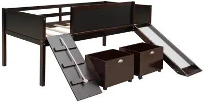 Merax Loft Bed with 2 Storage Boxes