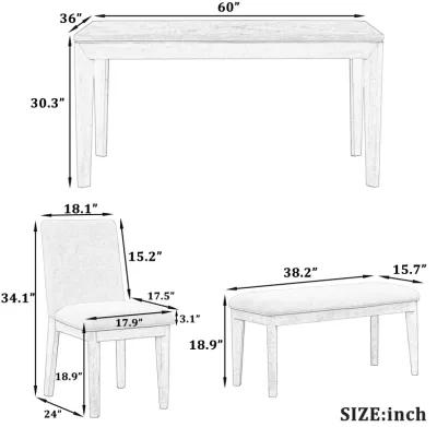 Merax Farmhouse Style 6-Piece Dining Table Set