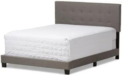 Baxton Studio Brookfield Modern and Contemporary Grey Fabric Upholstered Grid-tufting Queen Size Bed