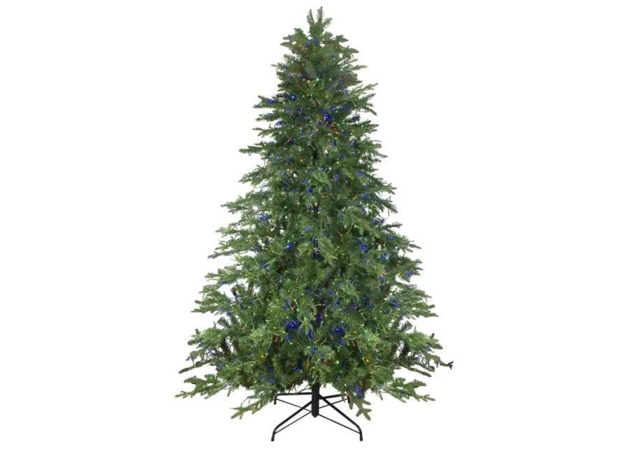 7.5' Pre-Lit Medium Mont Blanc Fir Artificial Christmas Tree - Dual Color LED Lights