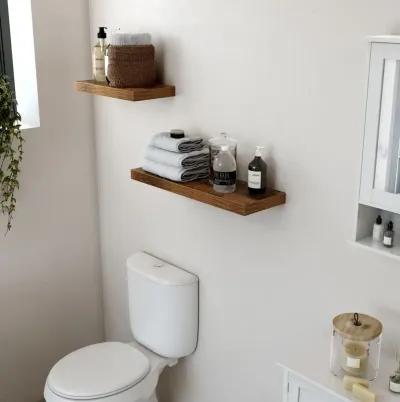 Wall Mounted Floating Shelf - Vintage Style Hanging Shelves for Photos and Decor