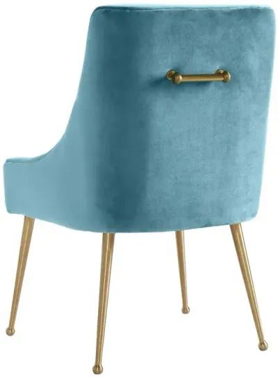 Belen Kox Serene Sea Blue Velvet Side Chair, Belen Kox