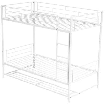 Merax Metal Bunk Bed with Shelf and Guardrails