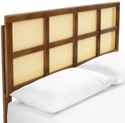 Modway - Sidney Cane and Wood Full Platform Bed with Splayed Legs