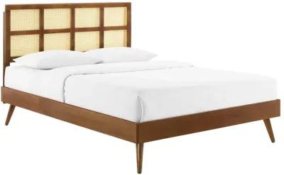 Modway - Sidney Cane and Wood Full Platform Bed with Splayed Legs