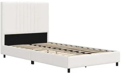 Rio Faux Leather Upholstered Bed, Twin, White