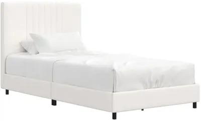 Rio Faux Leather Upholstered Bed, Twin, White