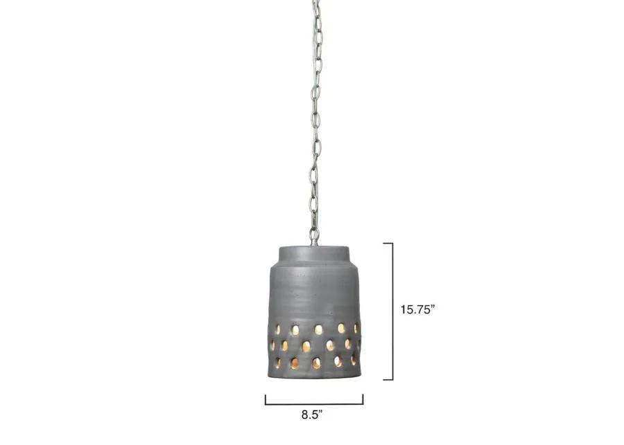 Perforated Long Ceramic Pendant