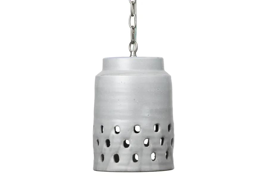 Perforated Long Ceramic Pendant