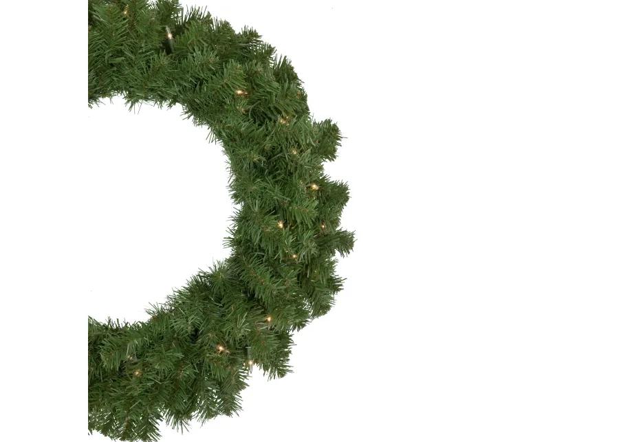 Pre-Lit Dorchester Pine Artificial Christmas Wreath  24-Inch  Clear Lights