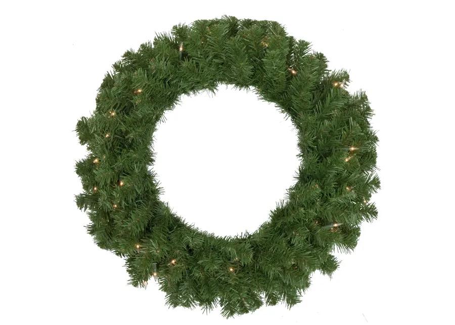 Pre-Lit Dorchester Pine Artificial Christmas Wreath  24-Inch  Clear Lights