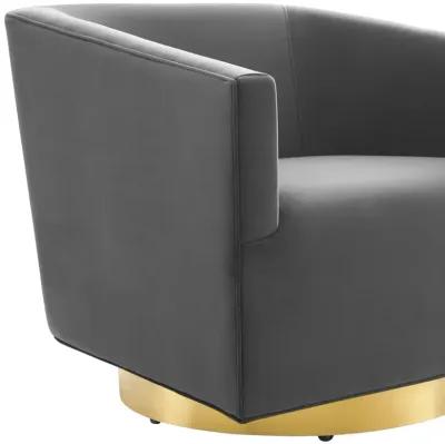 Twist Accent Lounge Performance Velvet Swivel Chair