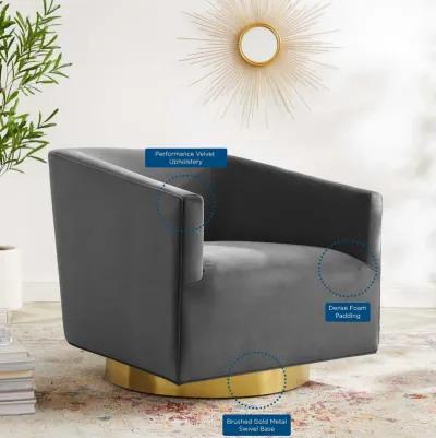 Twist Accent Lounge Performance Velvet Swivel Chair