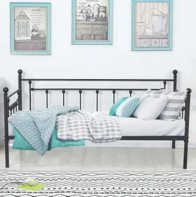 Hivvago Classic Black Metal Daybed Frame