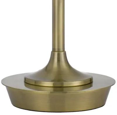 20 Inch Metal Table Lamp with Pull Chain Switch, Brass-Benzara