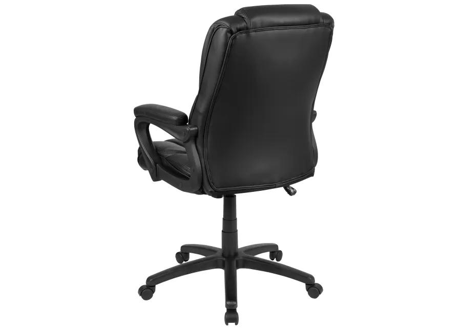 Flash Fundamentals Big & Tall 400 lb. Rated Black LeatherSoft Swivel Office Chair with Padded Arms