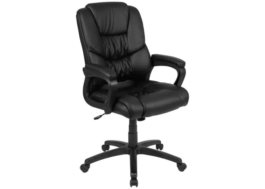 Flash Fundamentals Big & Tall 400 lb. Rated Black LeatherSoft Swivel Office Chair with Padded Arms