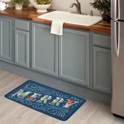 Holiday Joy Merry Multi 1' 8" x 3' 6" Door Mat